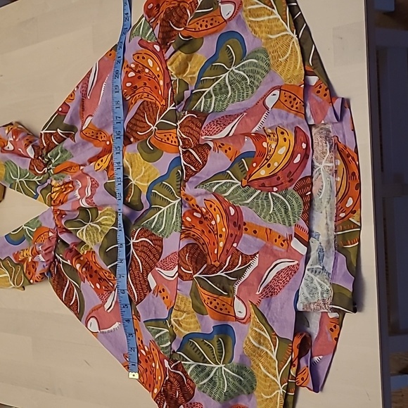 NWT House of Harlow 1960 Tropical Tucan Print Linen Blend Dress with Poc… - Picture 7 of 17